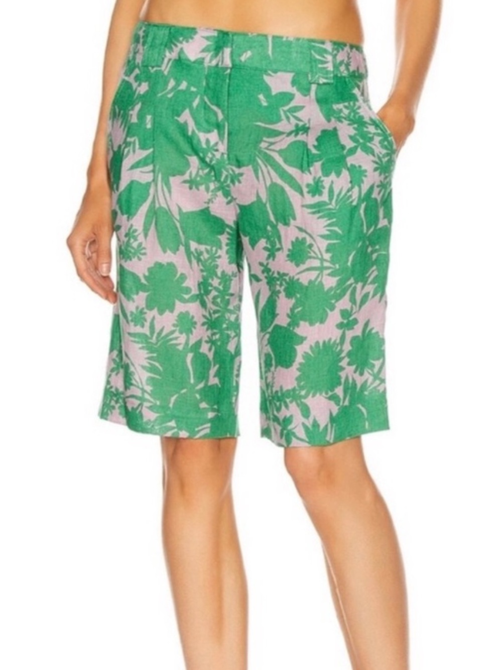 NEW ALEXIS REVOLVE BOTANICAL PRINT LINEN SHORTS